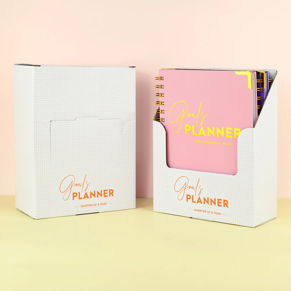 Custom Logo Spiral Binding 4pcs in One Box Agenda Monthly Weekly Diary Selfcare Journal Notebook Planner