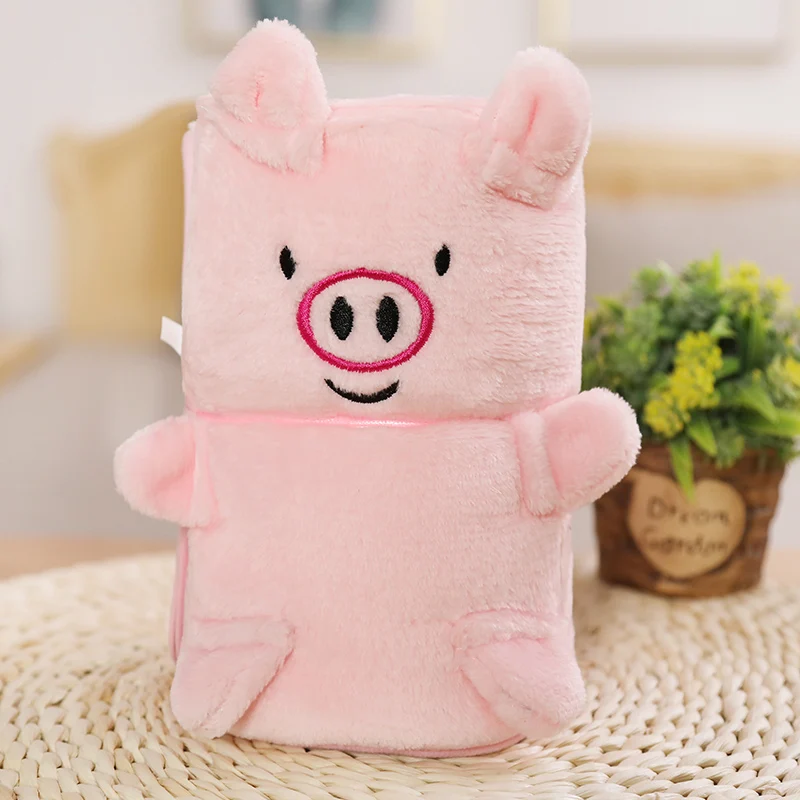 New Arrival Wholesale Cheap Rolled Up Baby Plush Blanket Cute Cartoon Animal Soft Fleece