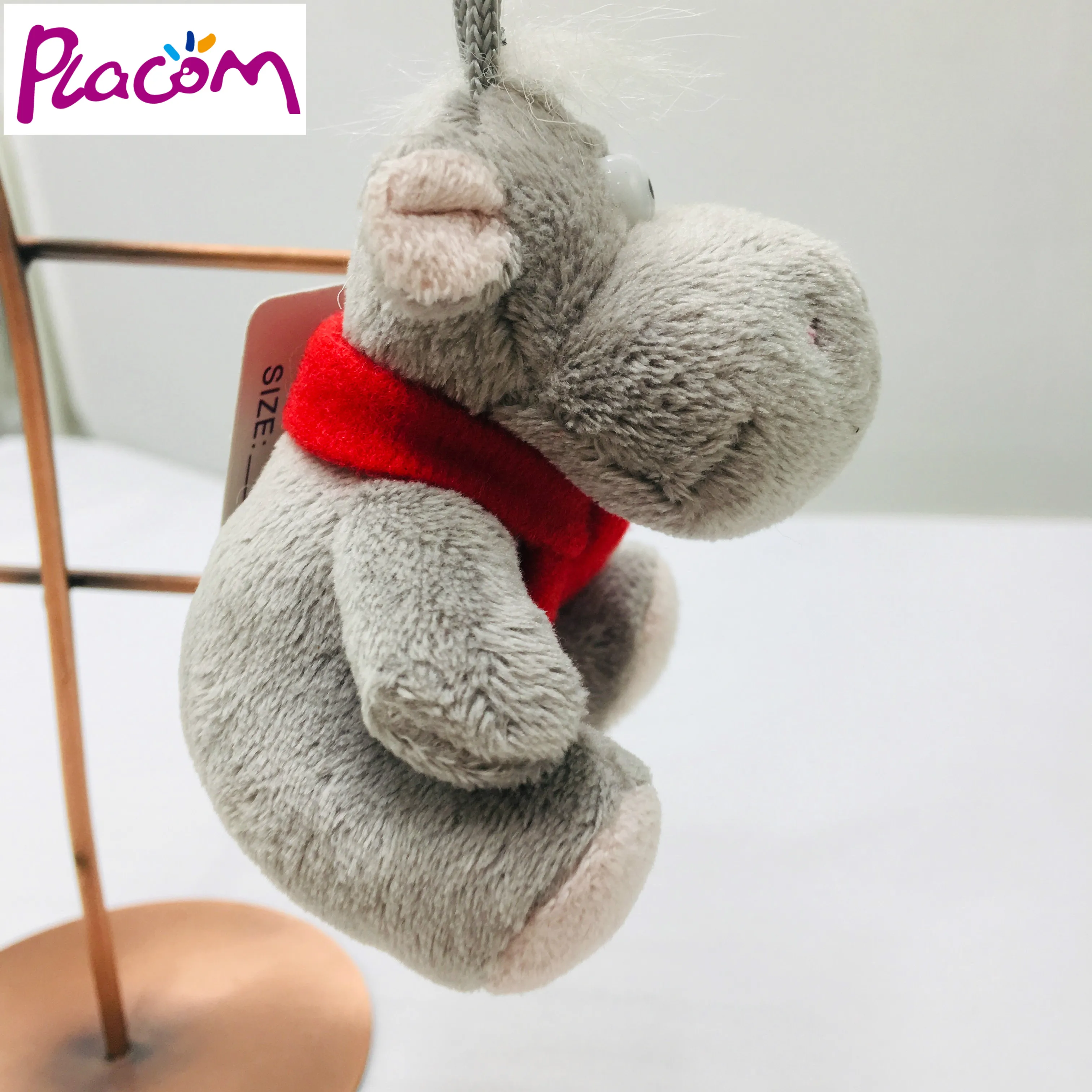 Customized plush hippo  keychain wholesale stuffed animal soft keychains 7cm plush keyring toys
