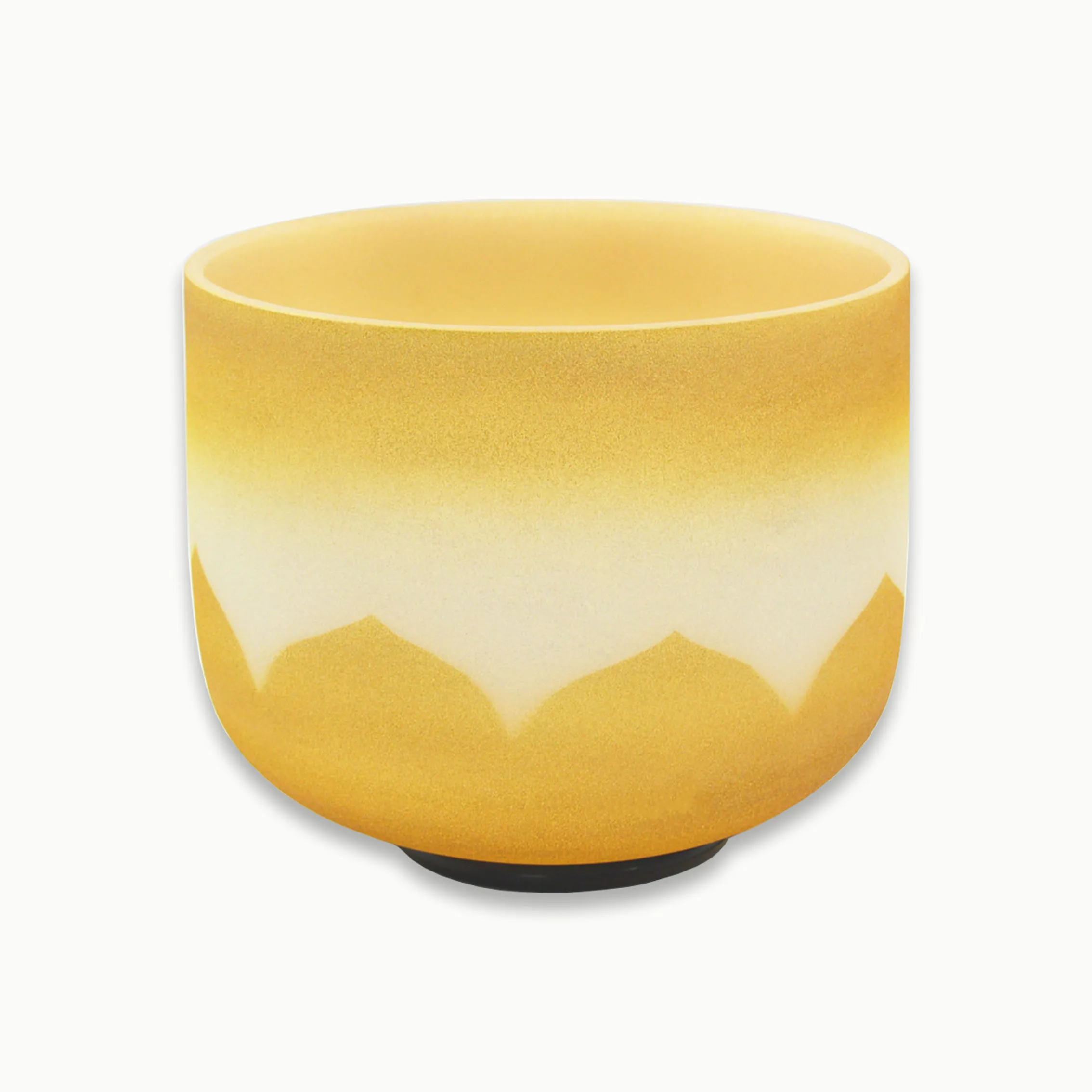 HF Golden Lotus Chakra Quartz Crystal Singing Bowls with Free Mallet and O-ring for Healing Sound Bath