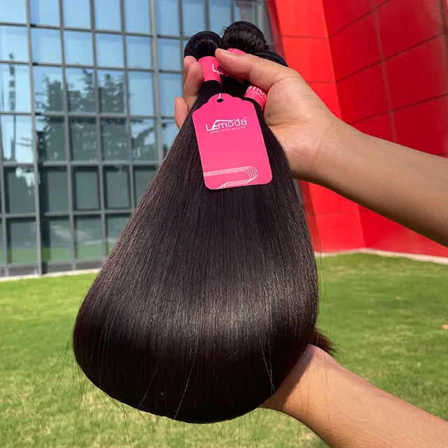 Factory Price Unprocessed Human Hair Bundles Extensions Natural Black 10-30Inch Brazilian Straight Hair Bundles For Black Woman