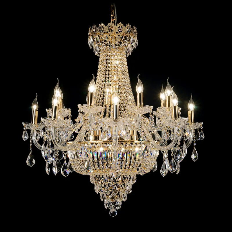 Custom villa murano glass led lights lighting maria theresa high ceiling luxury large modern crystal chandeliers pendant lights