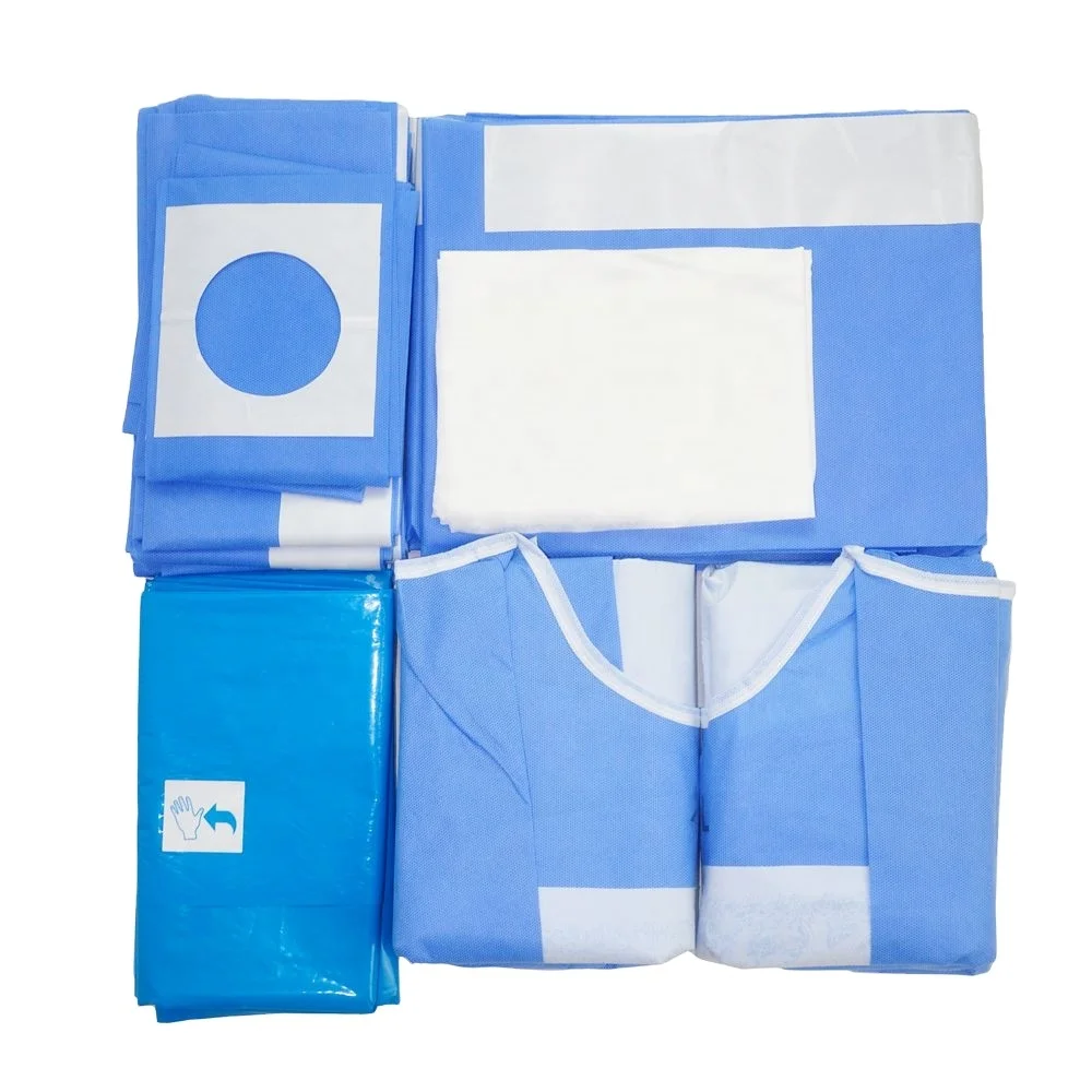 Normal Baby Delivery Kit Sterile Non Woven Disposable Surgical Drapes Packs Childbirth Procedure Set With Surgical Gowns