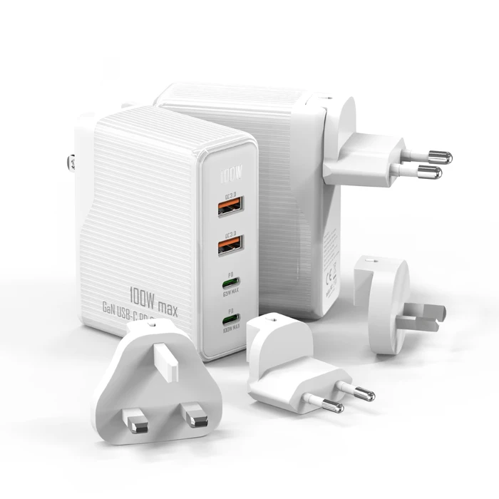 2023 New Arrival 100W PPS PD 3.0 4 port GaN wall charger Laptop USB C charger for Galaxy S22/S21 series phone 14/13/12