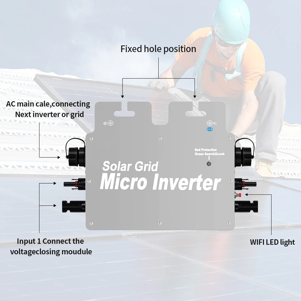 On Grid Microinverter 400W Solar Communication Stand By WIFI Mobile APP PV Solar Grid Tie Micro Inverter 400watt