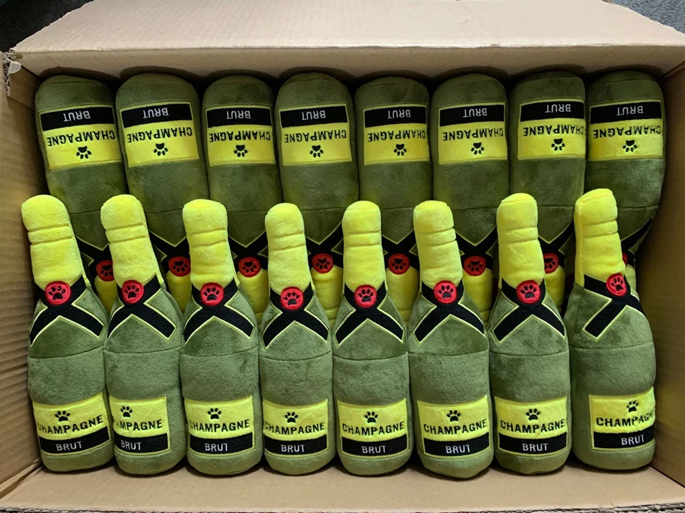 27cm Beer bottle interactive dog toys vent pet accessories dog plush toys Cat play pet chew toys wholesale