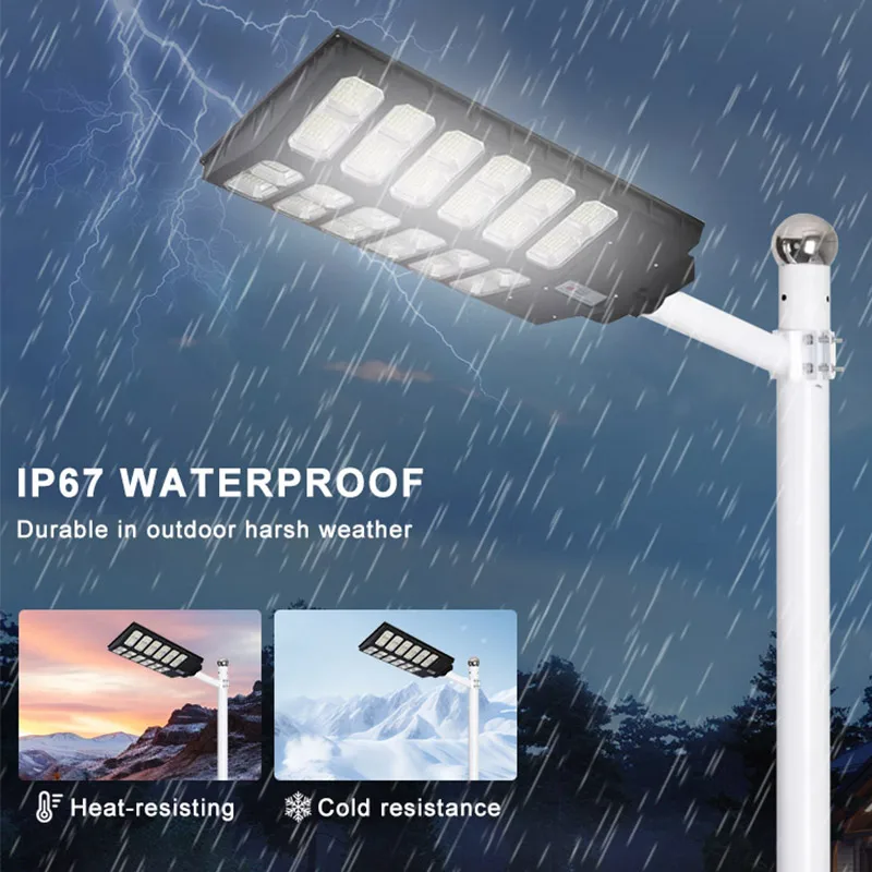 OEM/ODM 800W 1000W 2000W customized remote control IP67 integrated all in one solar street light outdoor
