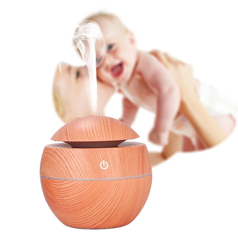 NEW mute essential oil diffuser electric ultrasonic with 7 color led light for home and baby cool mist air wood grain humidifier