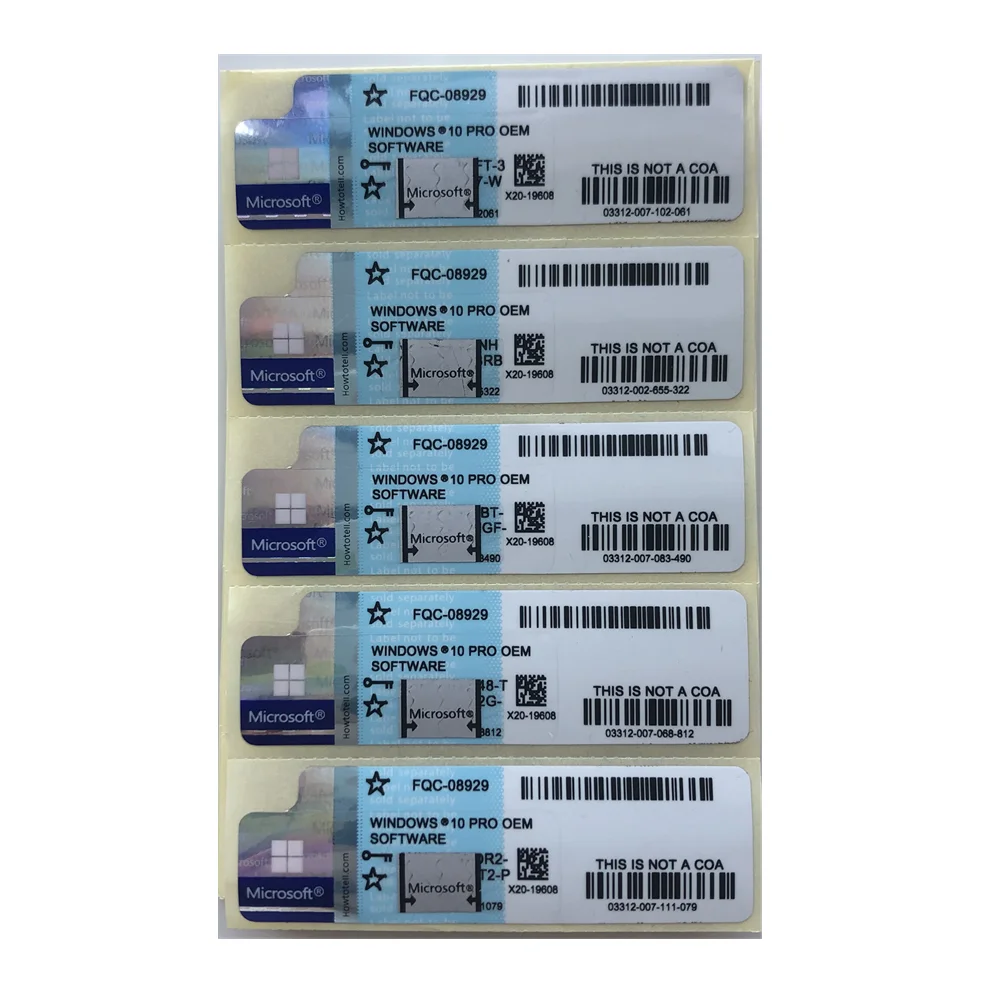 Глобальная онлайн-активация, срок службы Win 10, профессиональный обновленный ключ, Лицензионная этикетка, Win 10 Pro COA Key Sticker