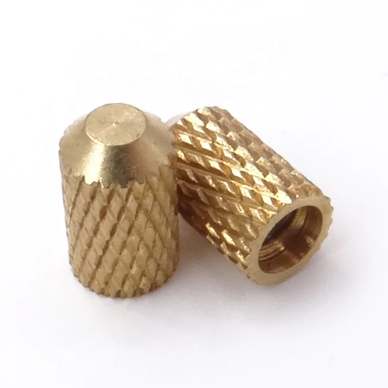 Brass inserts for stainless steel bottle stoppers Screw type knurled knob
