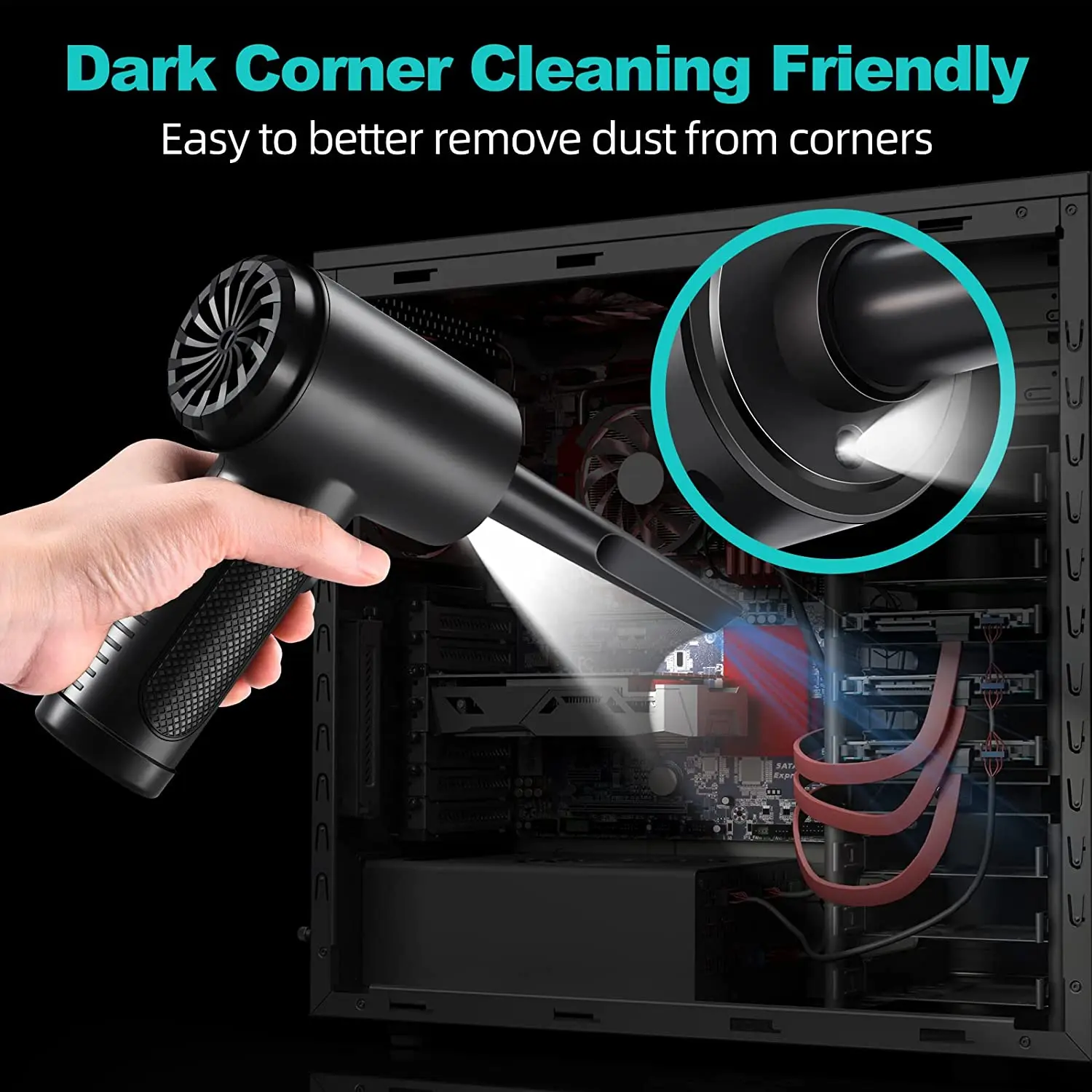 wireless handheld car vacuum cleaner portable cordless vacuum cleaner cars 51000rpm 7000pa electric air blower duster jet fan