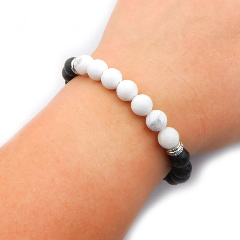 Wholesale lava bead magnetic hematite jewelry bracelet