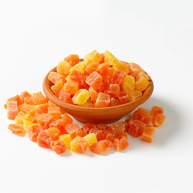 
Dehydrated Dried Papaya Diced Strip 8-10mm Mixed 4 colors From Thailand 