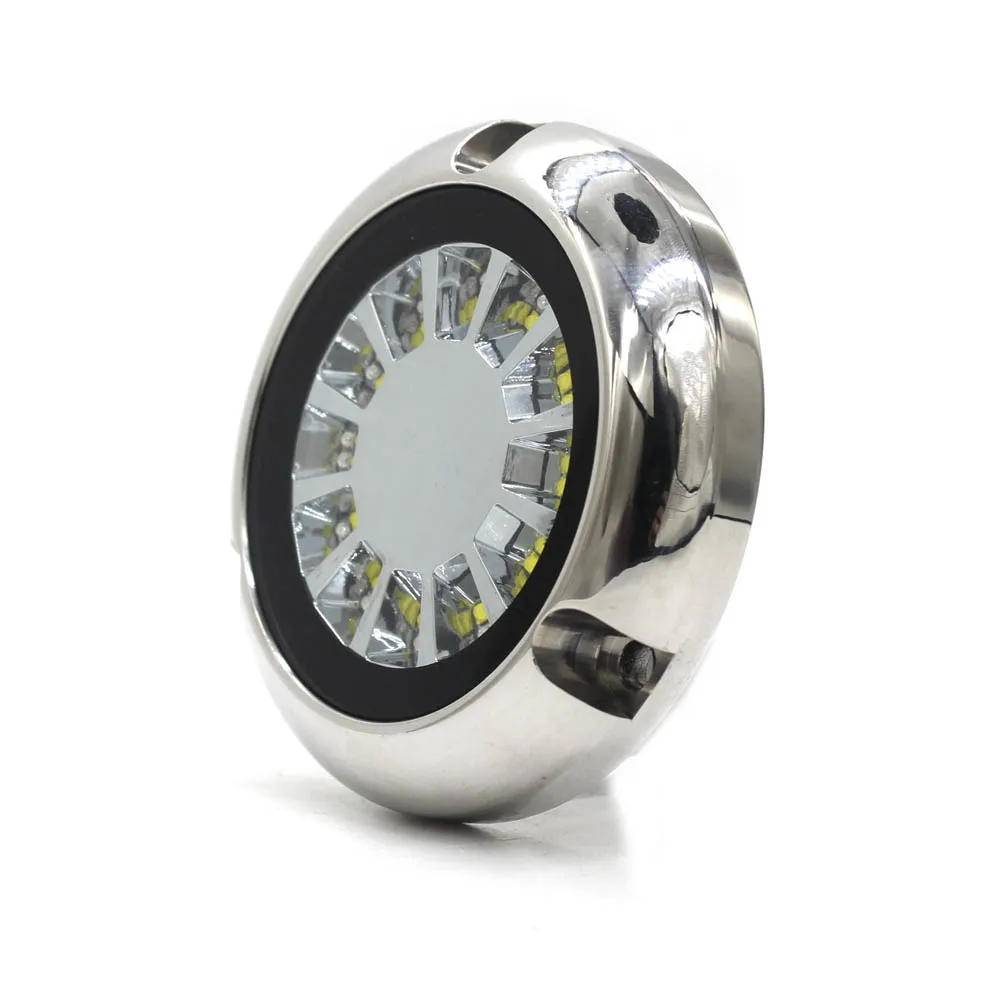 WEIKEN High Quality 316 Stainless Steel Ocean Sea Water Anti-corrosion Underwater Boat Light, Dual Color Flash Marine Lights