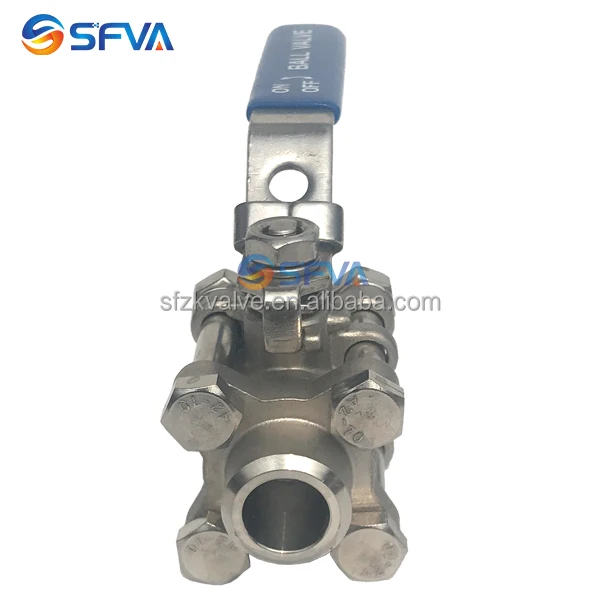 3pc CF8 CF8M ss304 ss316 stainless steel butt weld ball valve