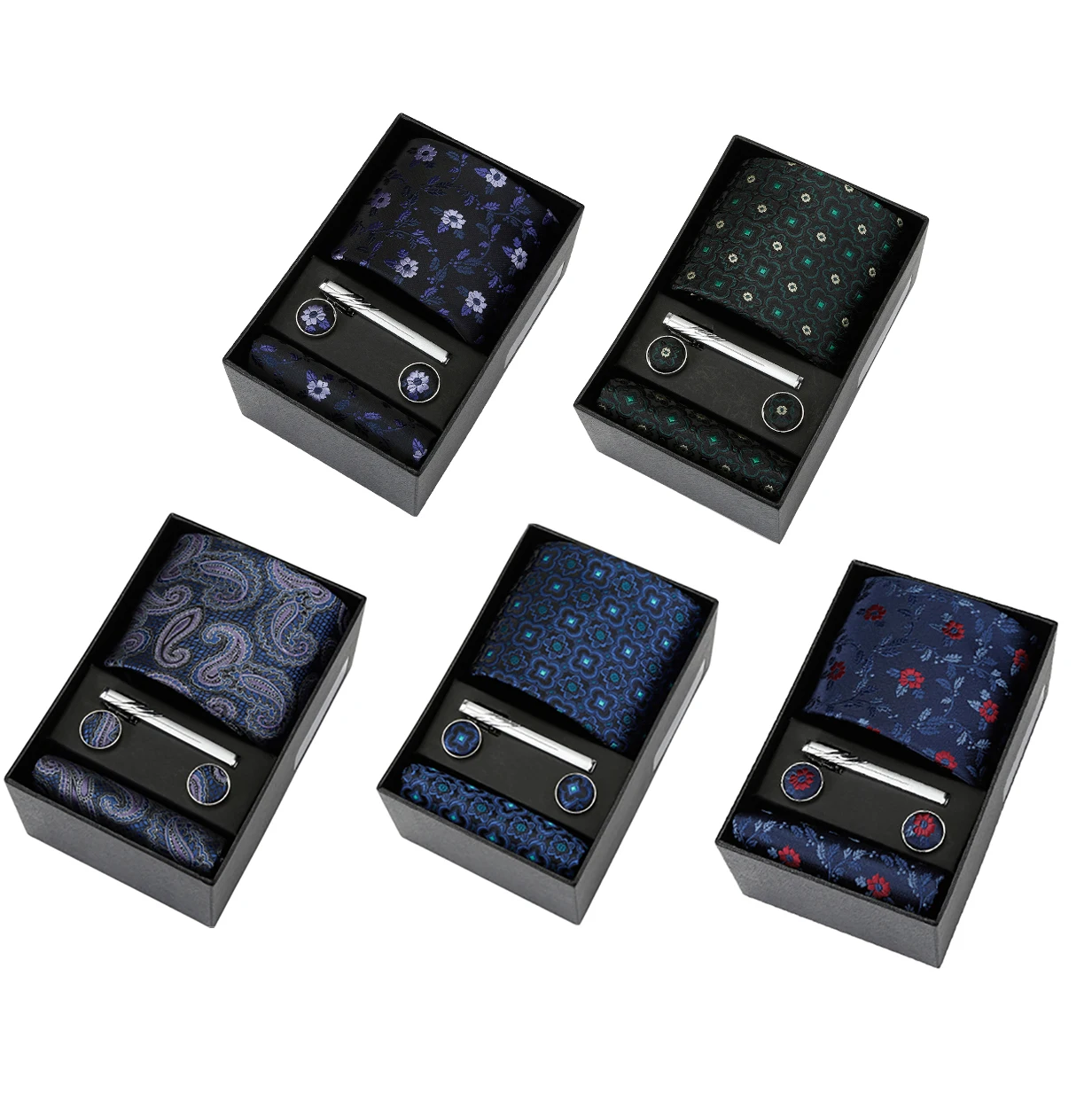 Мужской Шелковый комплект из галстука и запонок, в итальянском стиле