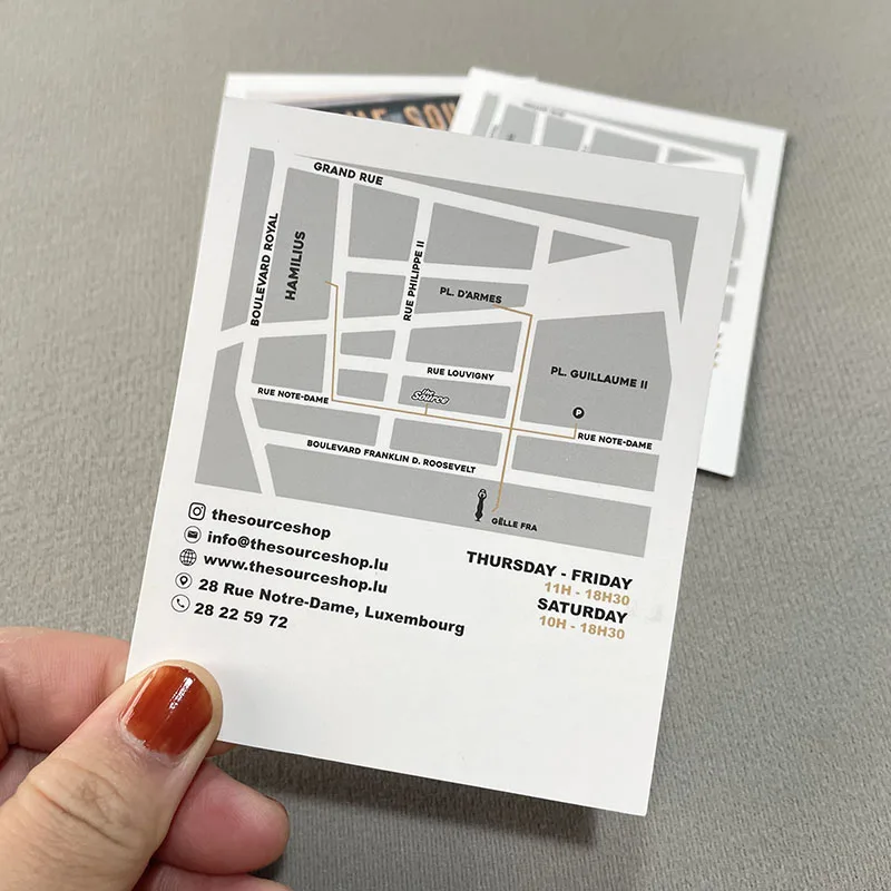 Customized Logo Design Printed Art Paper Double-sided Polaroid Size Small Postcard Greeting Card Custom Business Thank You Cards