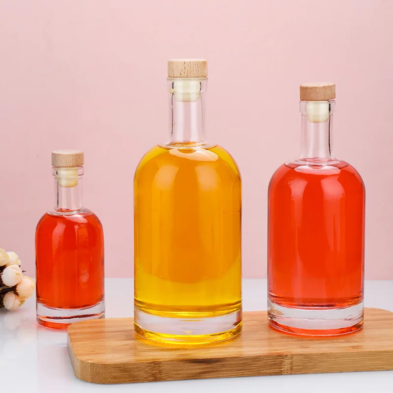375ml Clear Empty Vodka Liquor Gin Rum Tequila Whisky Brandy Spirit Glass Bottle With Cork