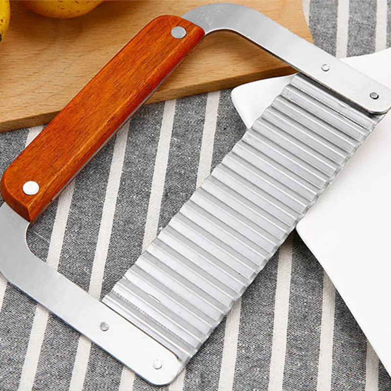 Kitchen Accessories tools Stainless Steel Potato Wave Slicer Corrugated Knife Fancy Chip Cutter Potato Slices Cutter