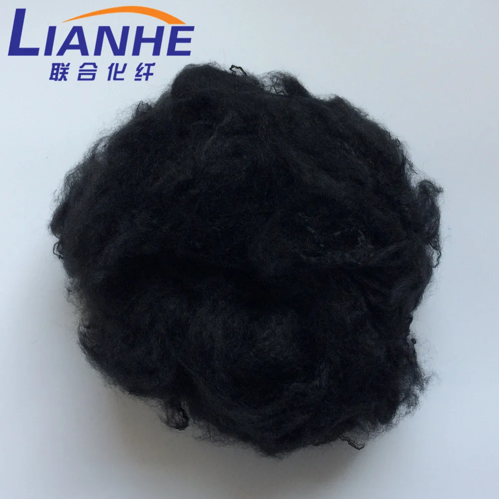 Черное Полиэфирное штапельное волокно 1 4d 32 мм