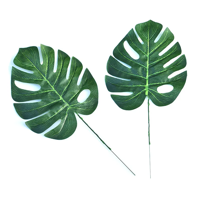 Hawaiian Luau Party Supplies Artificial Tropical Leaves Palm Leaf Artificial For Table Decorations Mats
