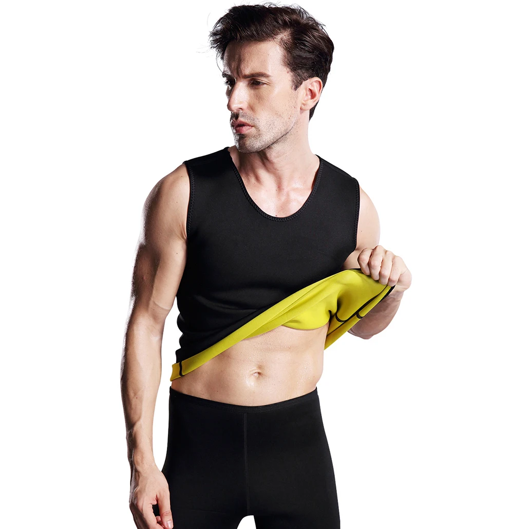 TENNEIGHT Slimming Sweat Vest Men Fitness Fat Burning Waist Trimmer Tummy Control Weight Loss Sauna Suit