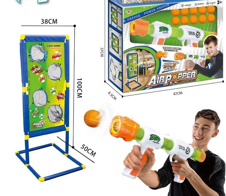 Outdoor Foam Ball Atomic Air Power Pump Pressure Toys Soft Bullet Gun Weapons Blaster Target Shooting Game For Kids