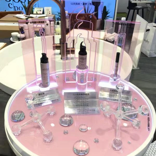 Customized makeup display stands countertop cosmetic product lipstick eyelash display stand