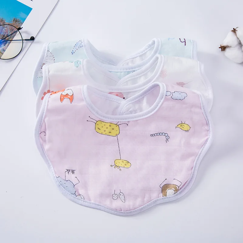 
Breathable Recycled Cotton Waterproof Feeding Customizable Baby Silicone Bibs 