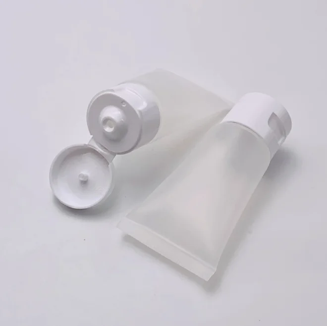 Facial Cleanser Plastic Soft Tube Cosmetic Empty Packaging Hose Face Wash Cream White Screen Printing Color Cosmetic Filling