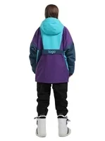 Custom Fashion Men Women Winter Windproof Waterproof Snowboard Ski Suit Snow Wear Jacket with Hoodie