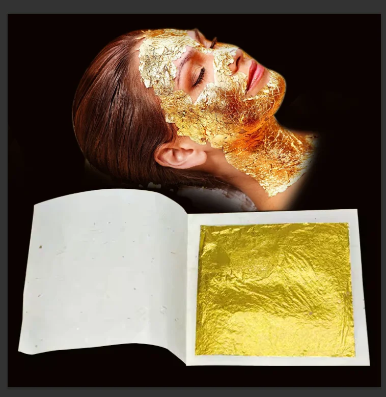 Китайская горячая Распродажа, частная этикетка, 24 карат, золотое украшение, лист фольги, бумага для красоты кожи, уход за лицом, маска для лица