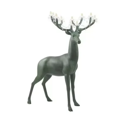 Plum Blossom Deer Floor Lamp Resin Sculpture Design Large scale Decoration Hotel Villa Store Decoration Floor Lamp