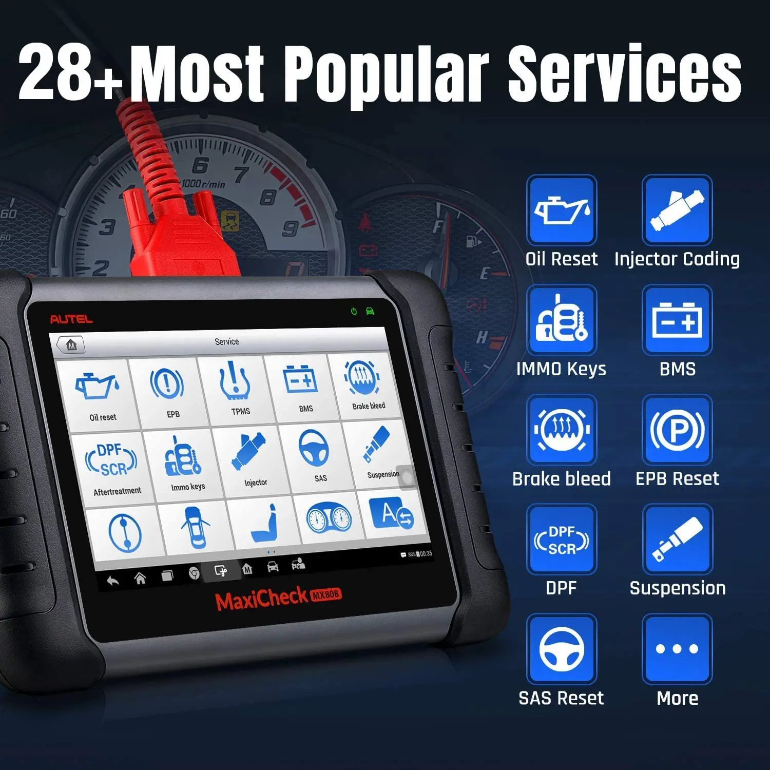 Autel MaxiCheck MX808 OBD 2 Автомобильный диагностический сканер автомобильный инструмент считыватель кодов сканеры прибор obd2
