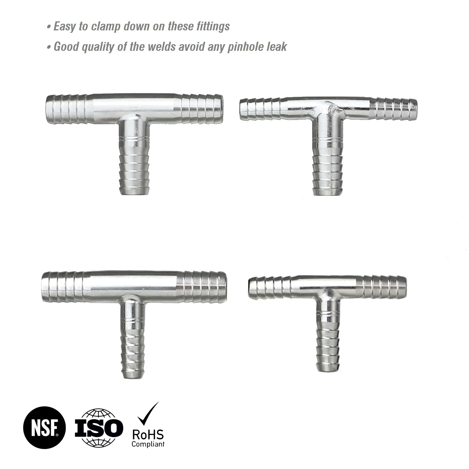 Brewing accessories 5/16 inch stainless steel Barb hose tee pipe fitting 3 Way T Fitting Thread Gas Fuel Water Air