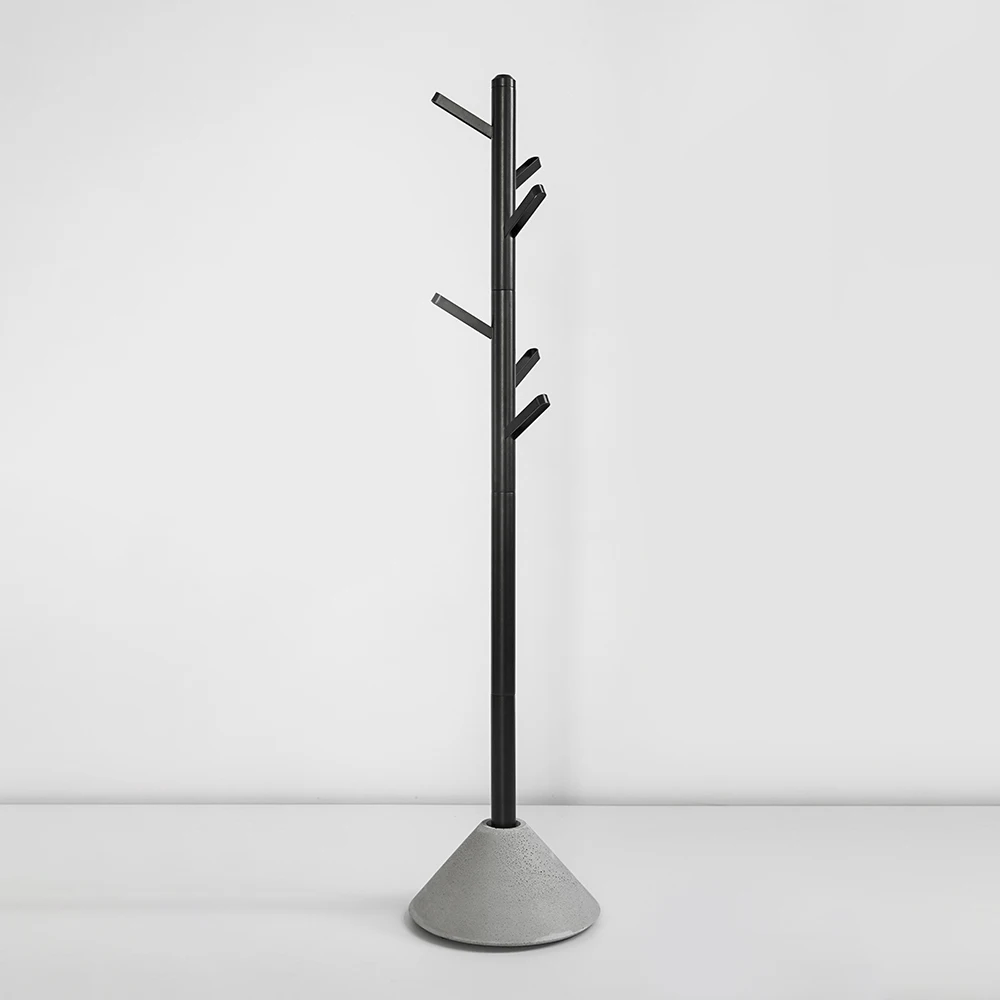 
BENTU Y Hanger hall tree with solid round base, used for hats, clothes, wallets, scarves, handbags 