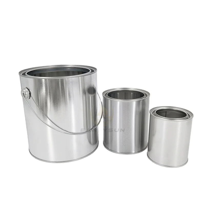metal round tin paint can with lids for water based paint, paint can factory