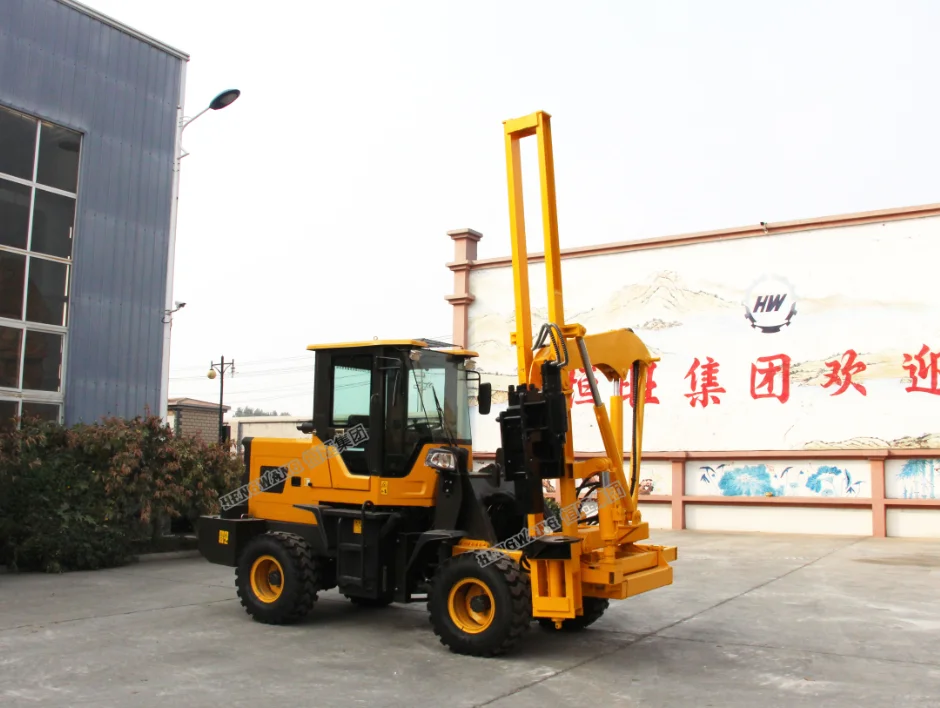 Diesel  highway guardrail post installation safety barrier road fence pile driver machine