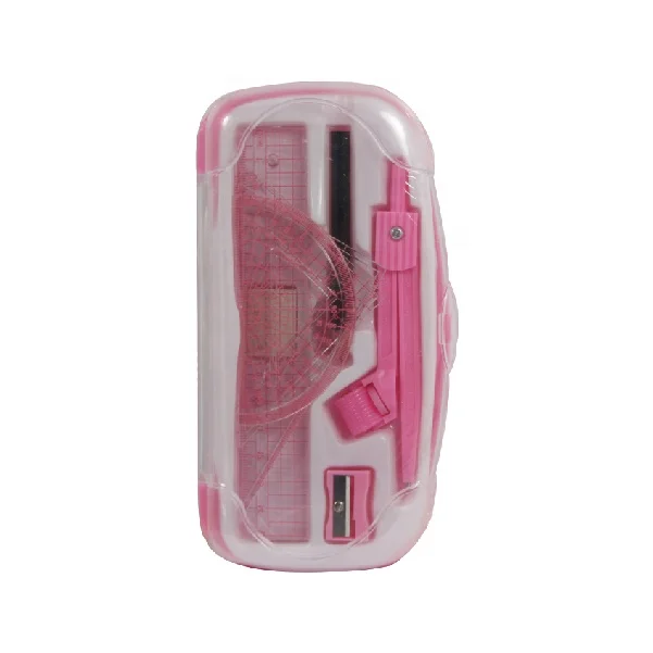 Пластиковая математическая линейка из ПВХ по низкой цене, набор компасов с коробкой