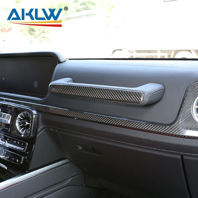 Салон из натурального углеродного волокна для Mercedes-Benz G Class W463 G63 G500 2019-2023 центрального управления Крышка отделки панели рукоятки второго пилота