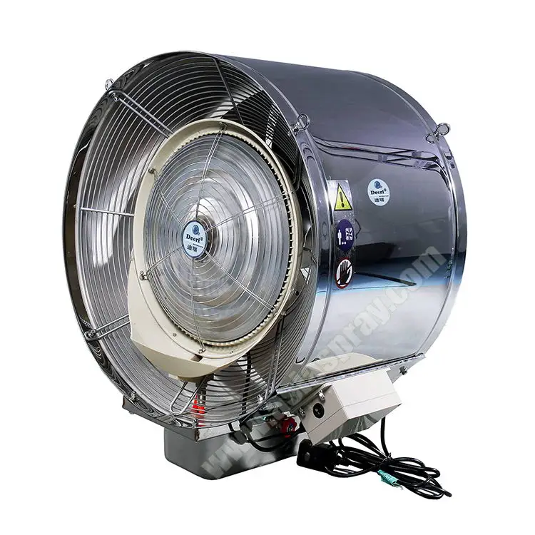 oscillating water cooling fogging misting system humidified dedusting cooling fan movable hanging wall mounted water mist fan