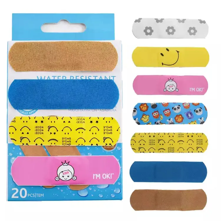 Low price wholesale customize cartoon band aid medical self-adhesive pu colored band aid