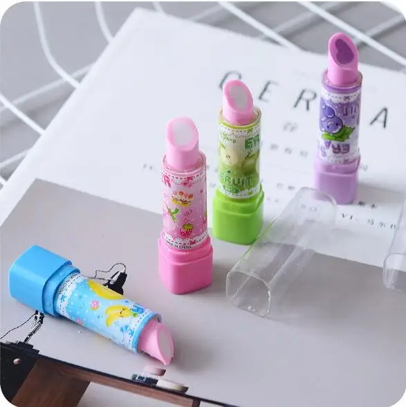 Lipstick Design Student Eraser Rubber, Children Eraser, Office School Supplies