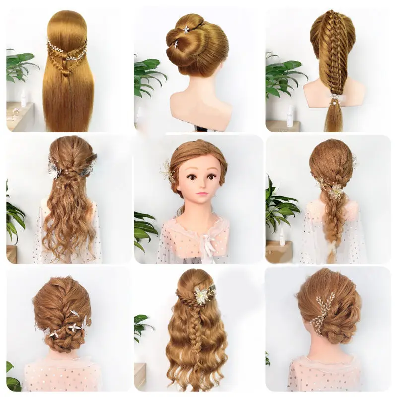 Beauty salon hair training head synthetic hair dummy doll head training