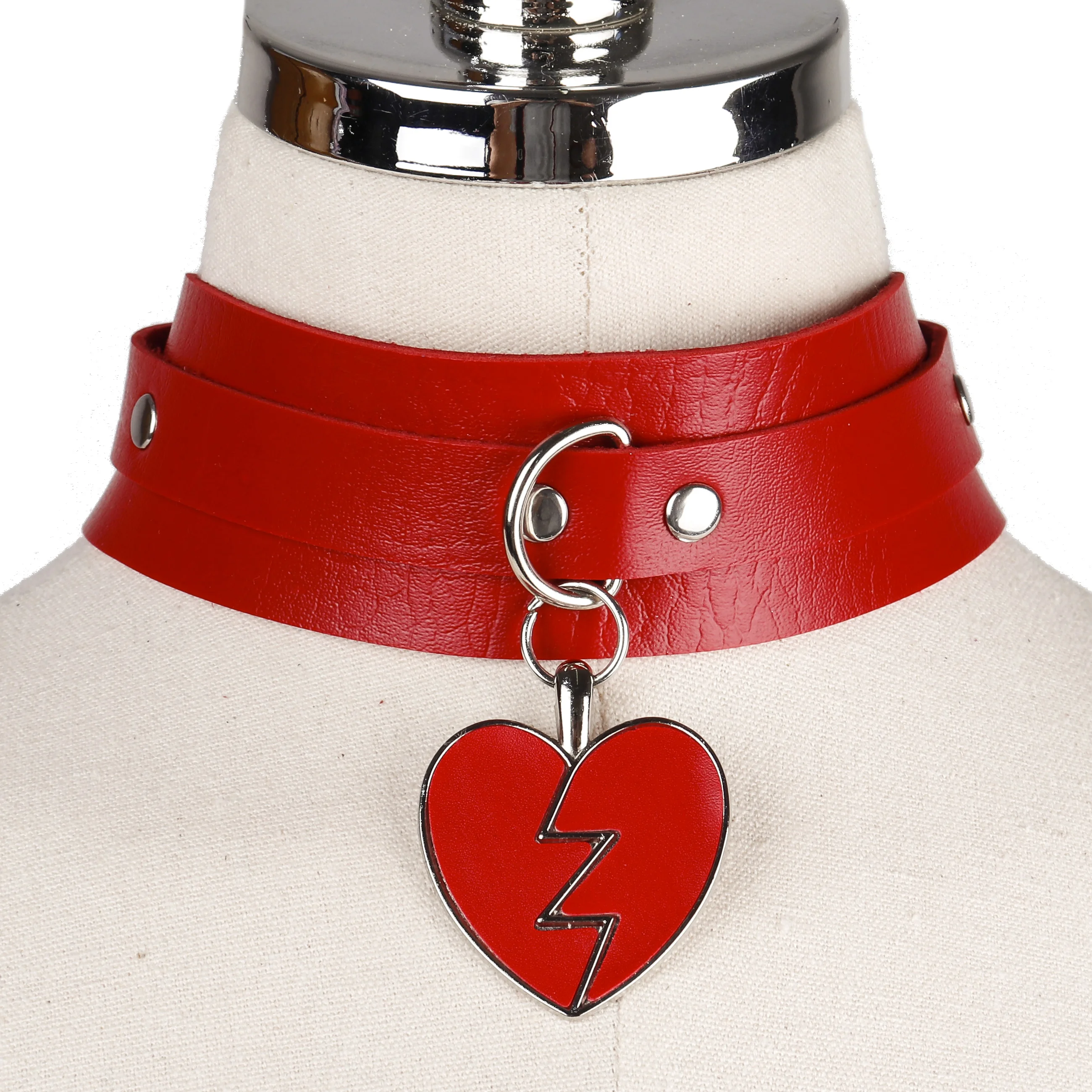 Hot Sale SM Bondage Sexy Collar Clavicle Necklace Bdsm Adult Game Toy Neck Collar PU Leather Collar With Heartbreak Tags