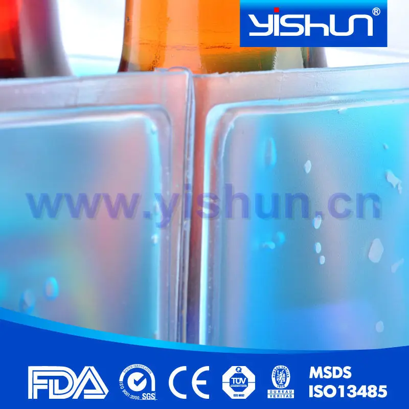 Bottle Cooler Gel Ice Pack for Six Bottle Wine Chiller Bag Accept Customized Logo PVC Reusable Customized Color Daily Life YS-JT