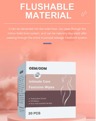 Private label  vaginal wash natural feminine hygiene yoni wet wipes