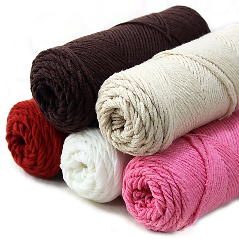 2024 Hot sale Various Colors 5ply 50g Soft Hand Knitting Baby Milk Cotton Yarn Crochet