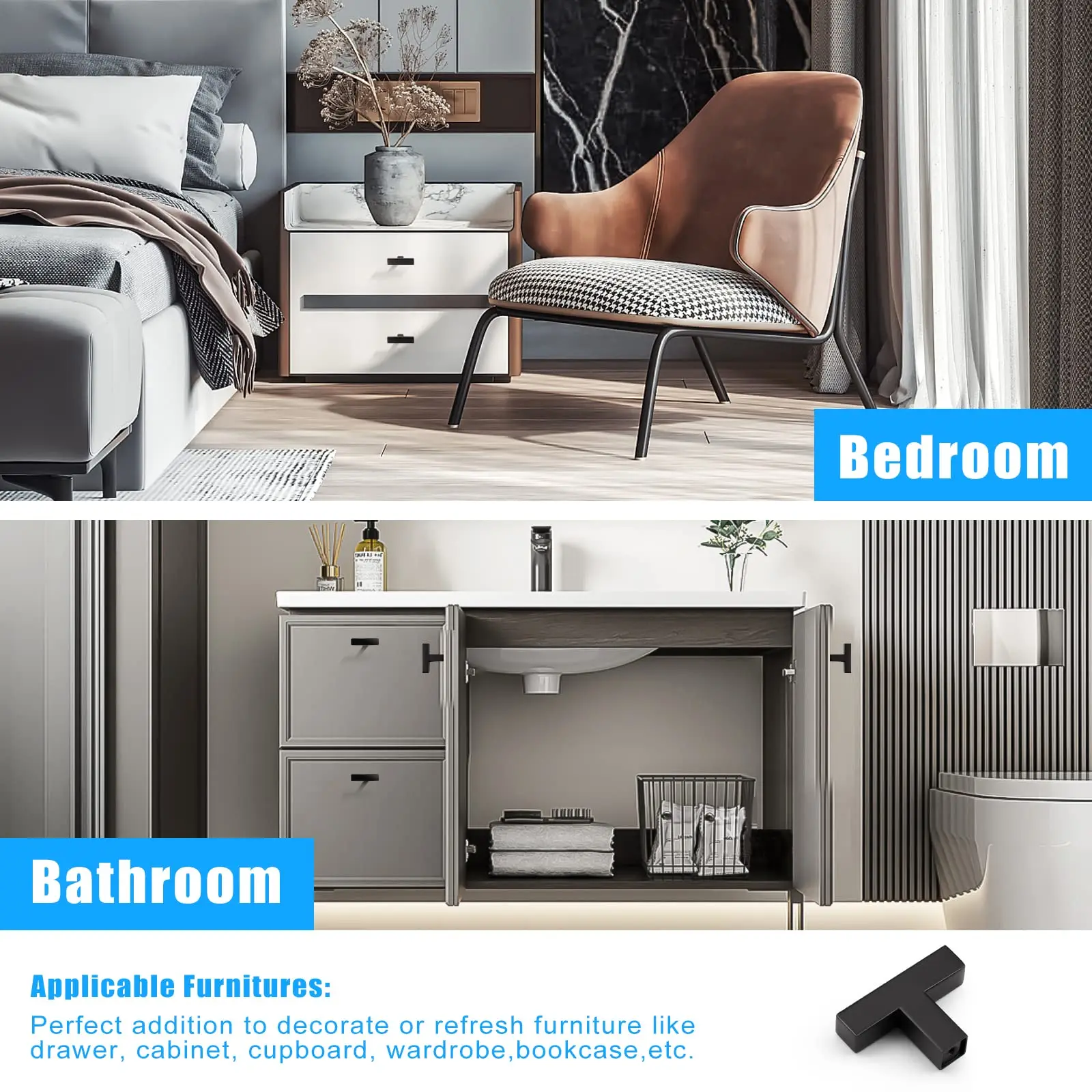 Wholesales Square T-Bar Hollow Cabinet Pulls Hardware Kitchen Door Cupboard Handle Stainless Steel Furniture Handles
