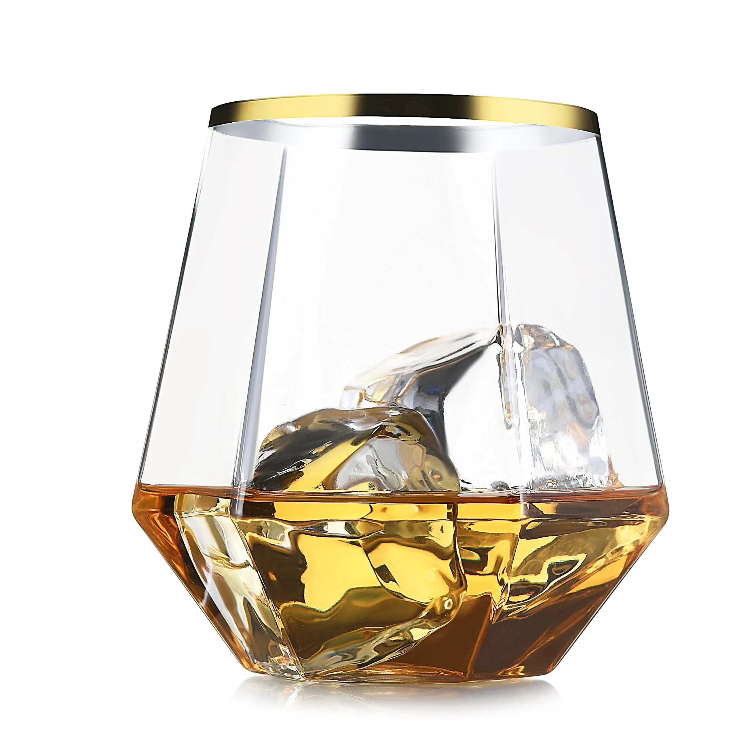 Personalized Logo Diamond Shaped Durable Plastic Stemless Wine Drinking Glasses For Parties